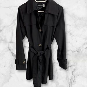 👛 (ANY 2/$40) NOVELTI Short Black Trench Coat See Video